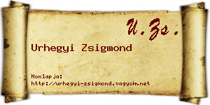 Urhegyi Zsigmond névjegykártya