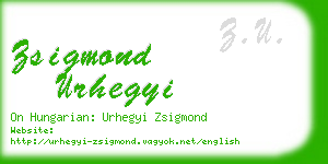 zsigmond urhegyi business card